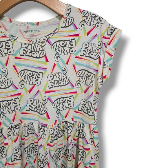 Pink Floyd Girls’ Graphic Rainbow Logo Dress Large, Cotton Polyester Gently Used - Picture 3 of 7